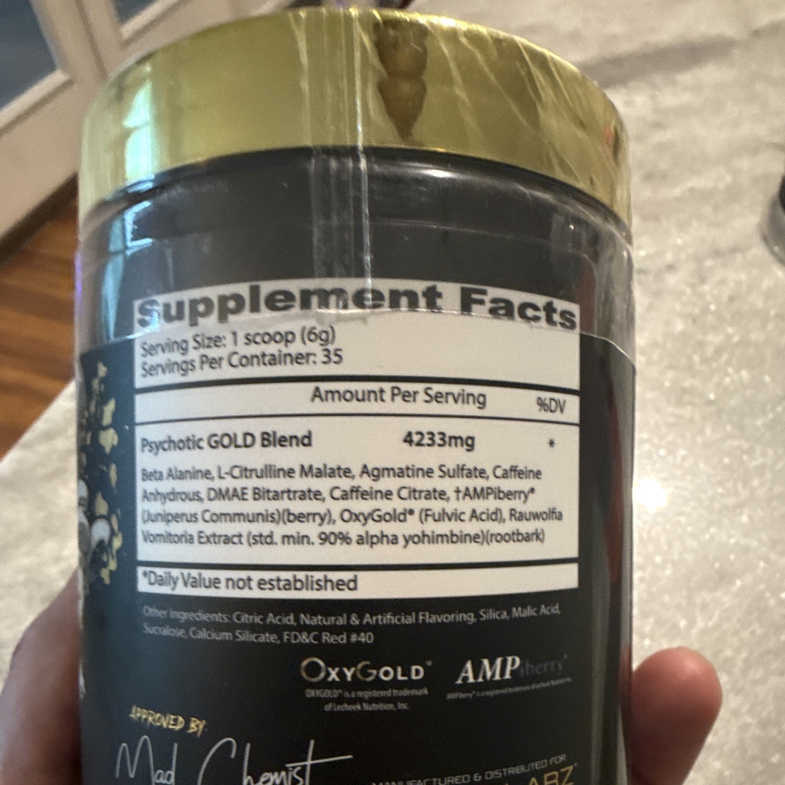 Insane Labz Psychotic Gold Pre-Workout Powder Fruit Punch 35 Servings Exp 6/2027