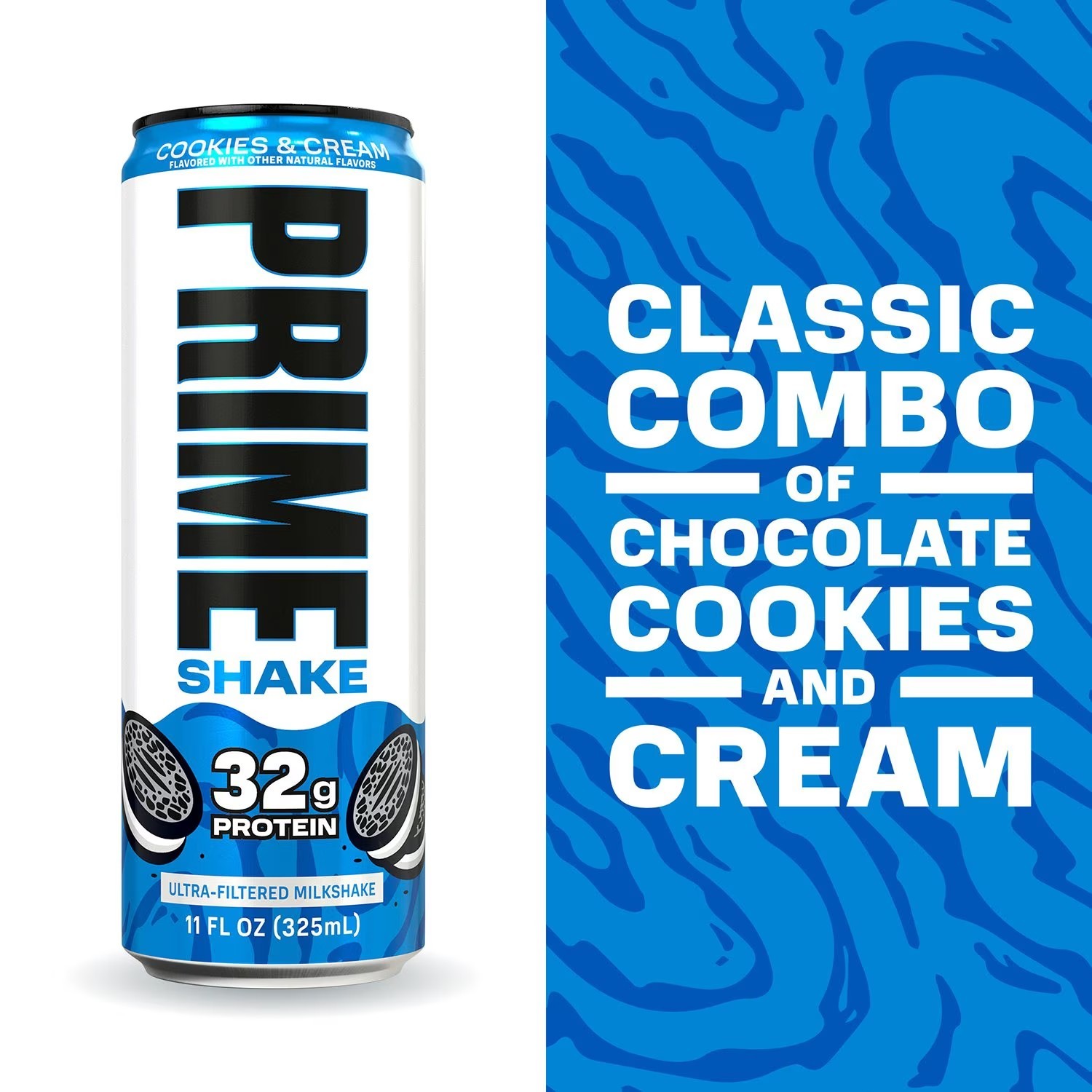 Prime 32g Protein Milk Shake, Cookies and Cream, 11 fl. oz., 12 pk.