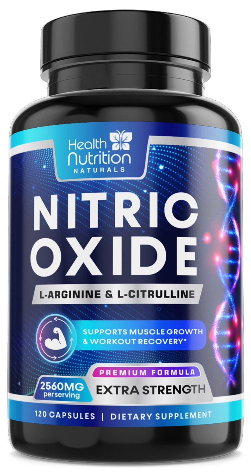 Nitric Oxide Booster w/ L-Arginine 2560mg Highest Potency Muscle Pump Supplement