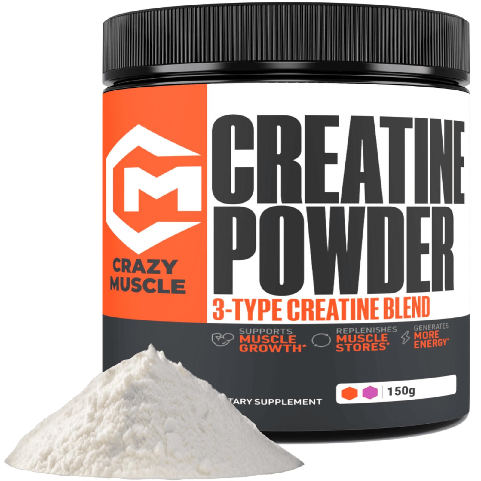 Crazy Muscle Creatine Monohydrate Fitness Powder 5g, Pure Unflavored Microniz…