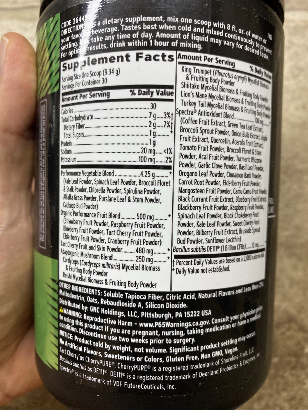 5 GNC AMP Amplified Greens Superfood Performance Blend Powder