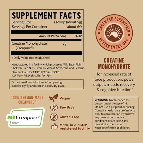 Creatine Monohydrate Powder 300g | 60 Servings | Pure Strength & Muscle Growth,