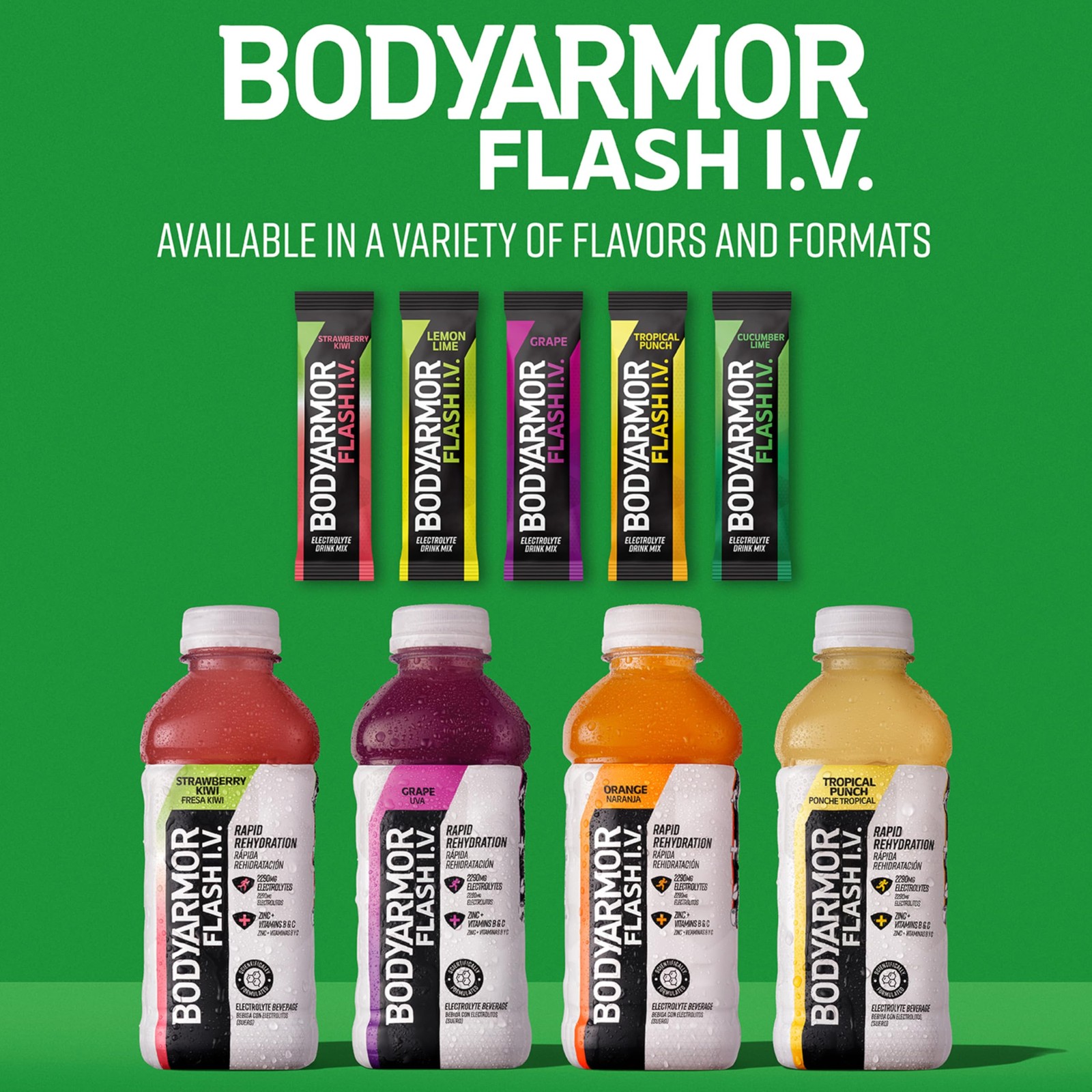 BODYARMOR Flash IV Electrolyte Packets, 0.25 Ounce (Pack of 15), Red