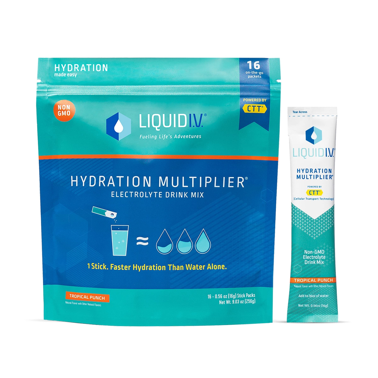 Liquid I.V. Hydration Multiplier – Tropical Punch – Hydration Powder 16 Packets