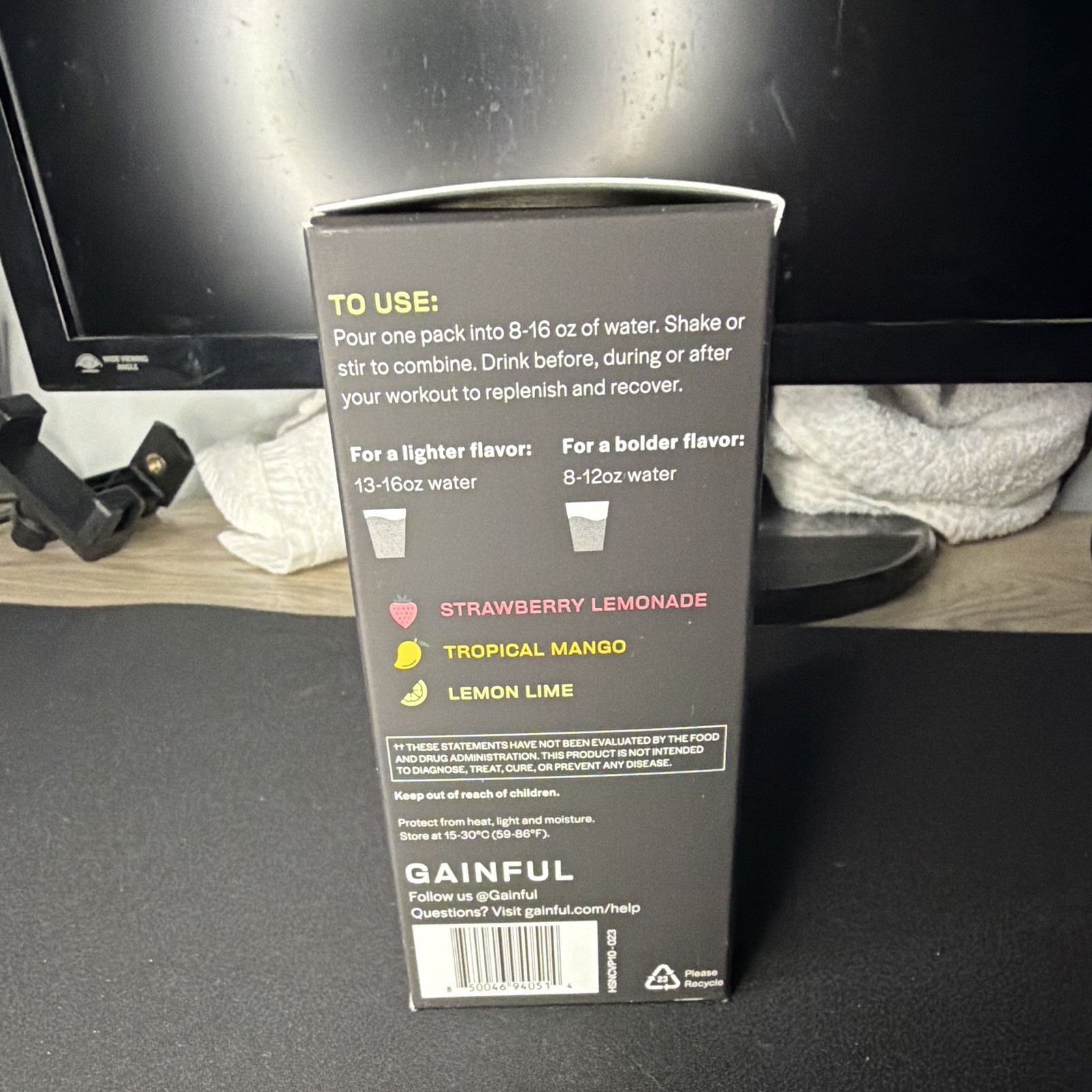 Gainful Daily Performance Hydration Electrolyte Powder Mix Variety 10 ct No AF