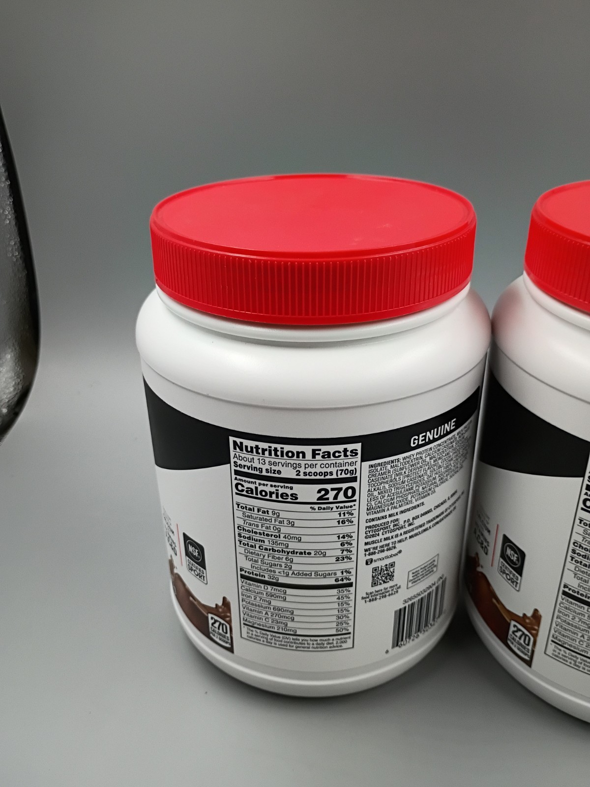 Lot Of 2 Muscle Milk Genuine Protein Powder ~ 1.93lb ~ Chocolate ~ Exp. 02/2027