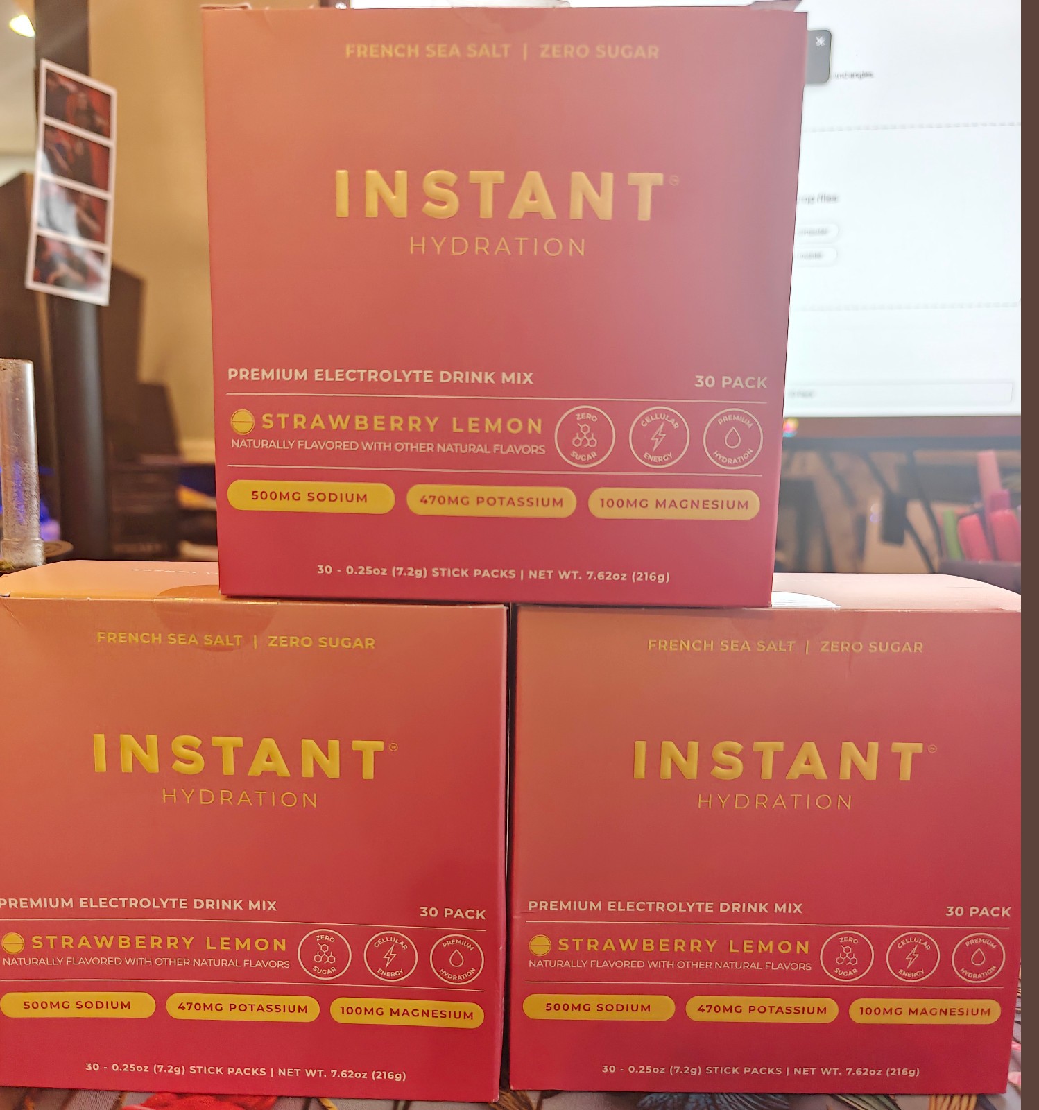 Instant Hydration Strawberry Lemon Premium Electrolytes Drink Mix 30 Pack