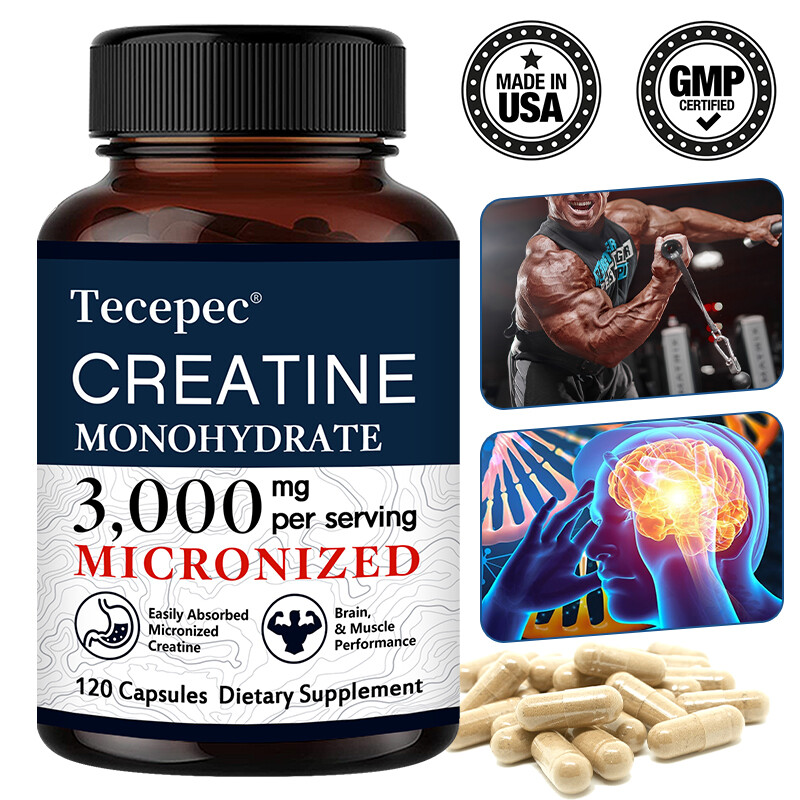 Creatine Monohydrate 3000 Mg Capsules Muscle Mass Strength Regeneration
