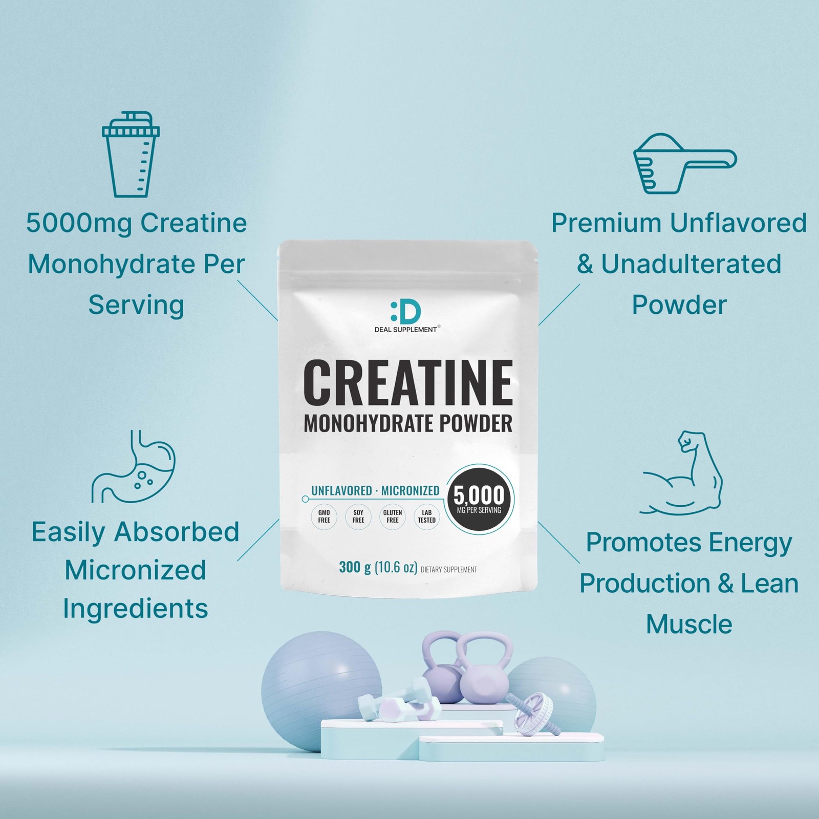 DEAL SUPPLEMENT Instant Creatine Monohydrate 10.6 Ounce (Pack of 1), Uj0914