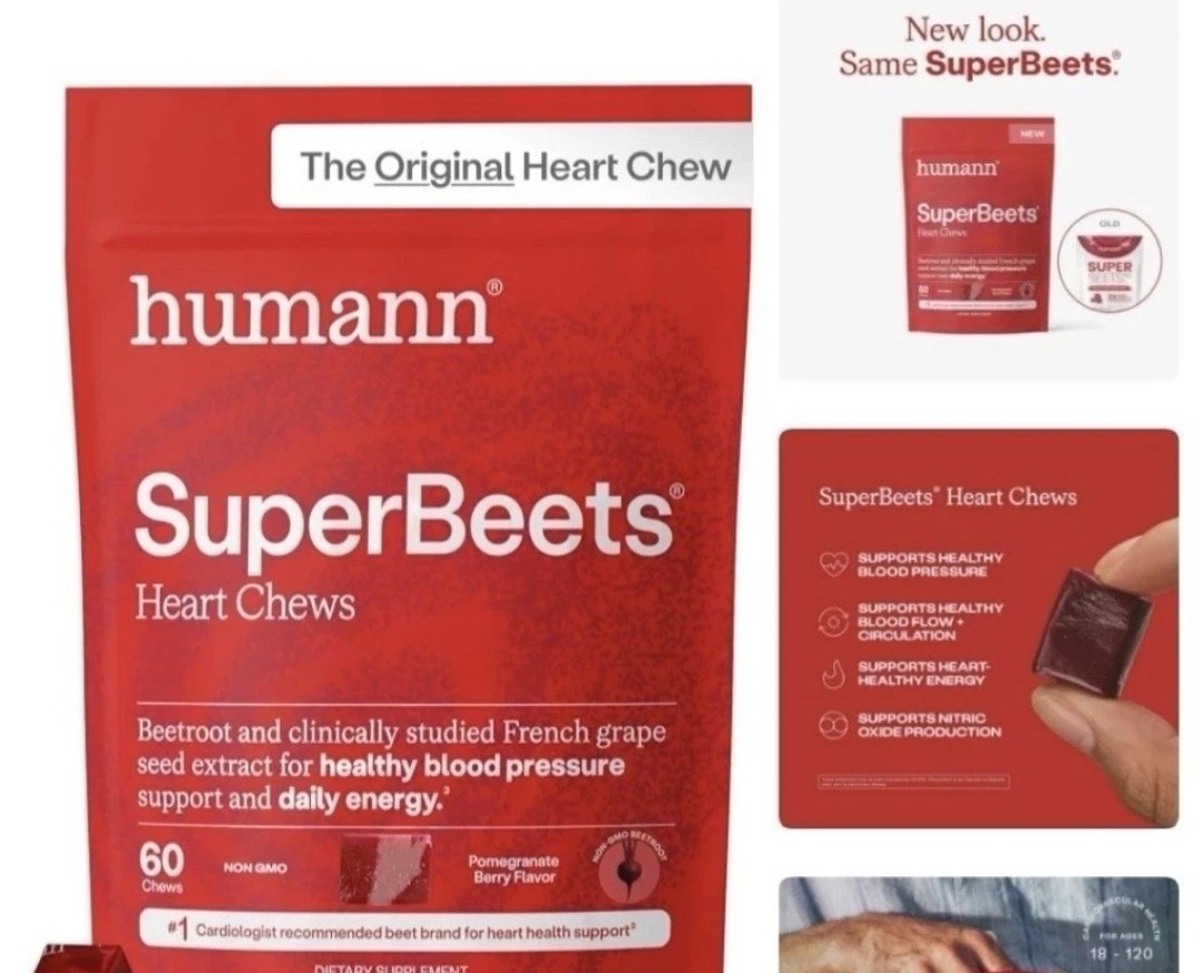 HumanN SuperBeets Grape Seed Soft Chews – 60 Count