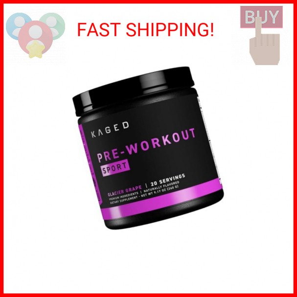 Kaged Sport Pre Workout Powder for Men & Women, Glacier Grape, Sport Certified,