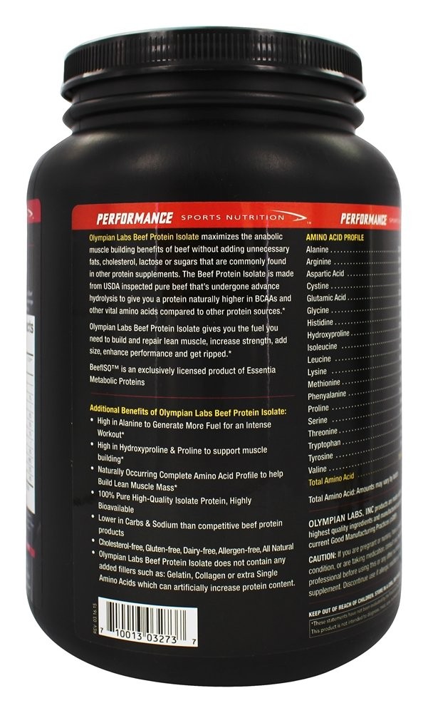 Beef Protein Isolate , 24g Protein, BST , 2 Grams BCAA’s, Muscle Building Ami…