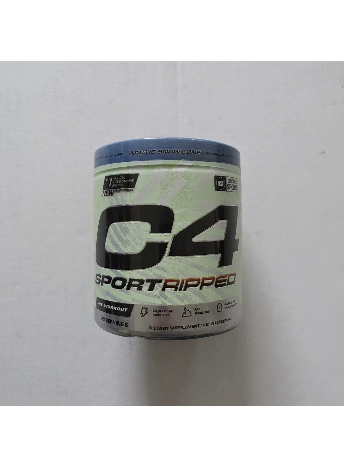 Cellucor C4 – Sport Ripped Pre-Workout Arctic Snow Cone – 20 Servings – 9.9oz
