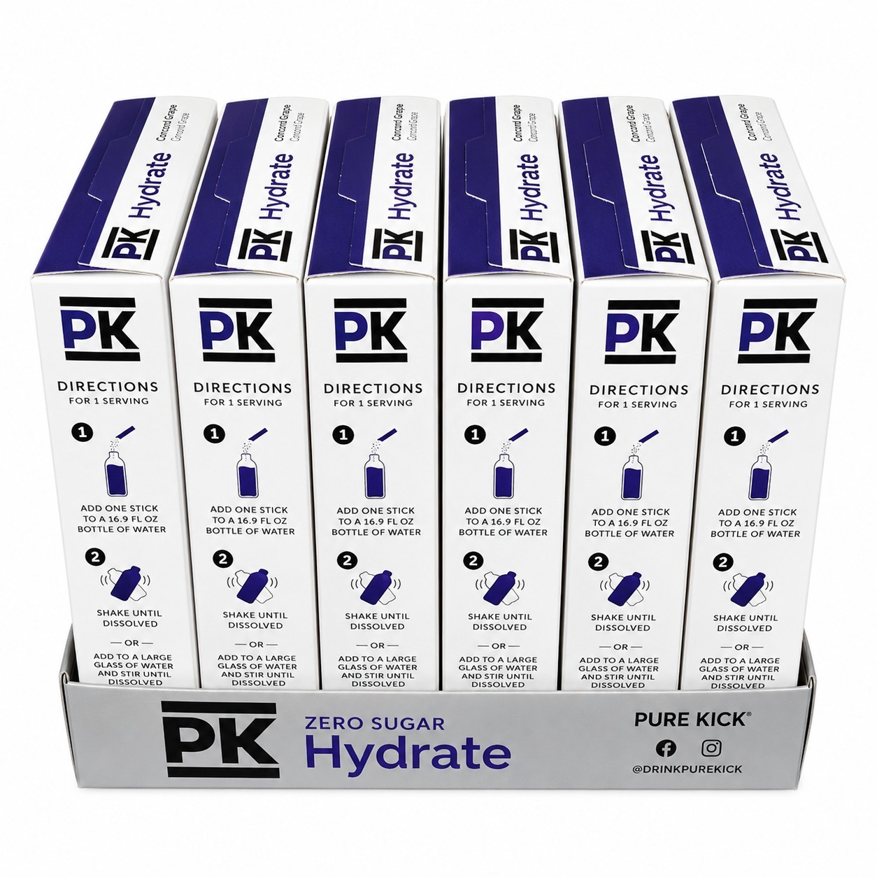 PURE KICK Concord Grape Zero Sugar Electrolyte Drink Mix Water Enhancer 36