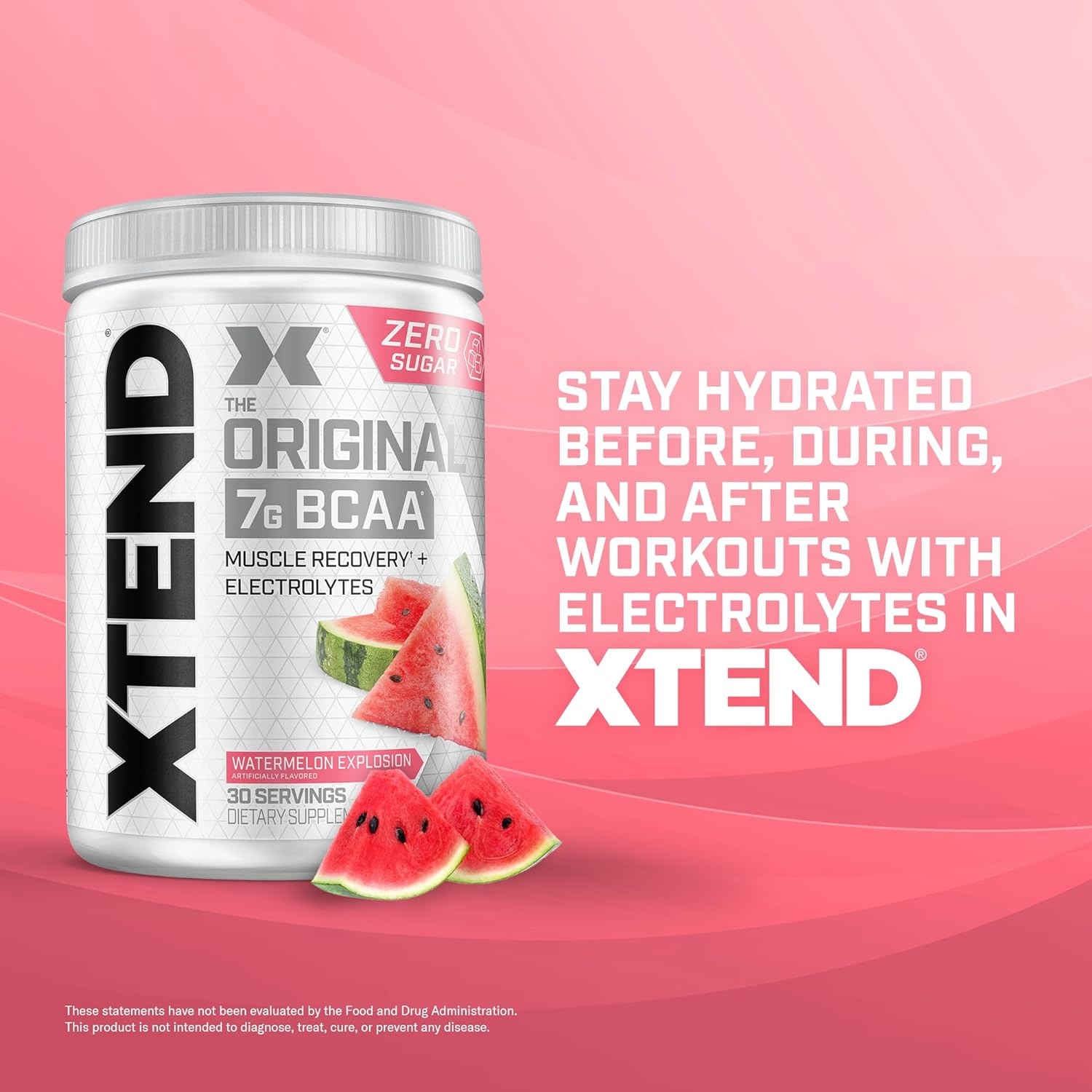 Watermelon Explosion BCAA Powder – Sugar-Free Post-Workout Recovery Drink -30 Se