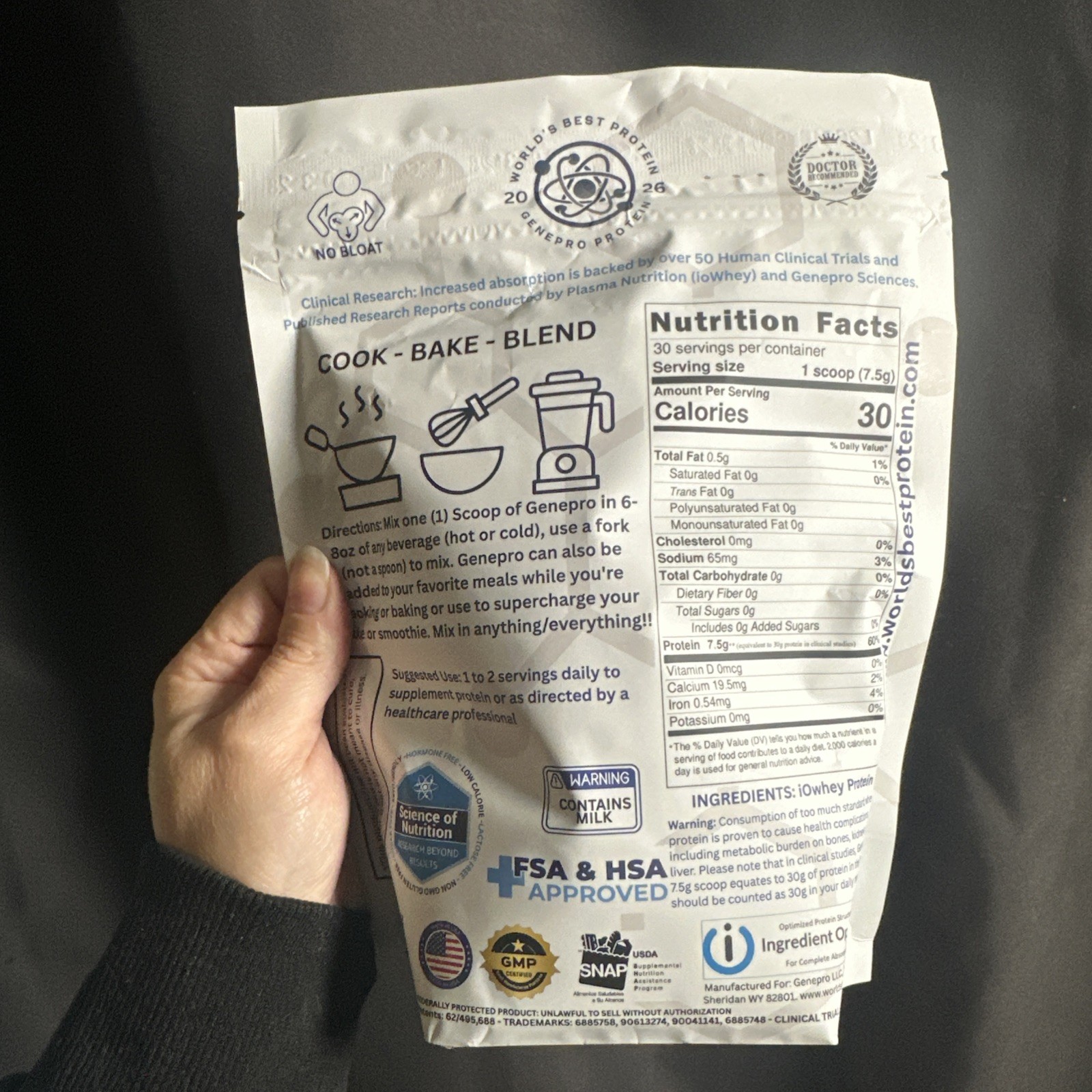 GENEPRO GEN. 3 Unflavored Protein 11.64 Ounce (Pack of 1), Newest Formula
