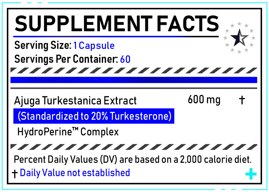 Turkesterone+™ 20% Complex with Hydroxypropyl-β-Cyclodextrin – 60 Pills (600mg)