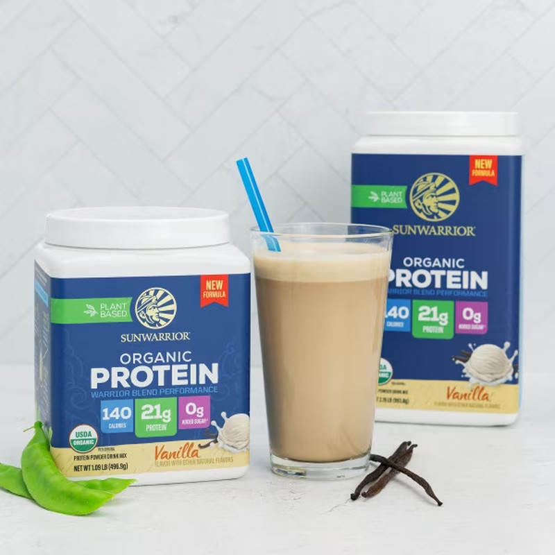 Organic Plant-Based Protein Powder for Performance 21G Protein | Bcaas Pea Fava