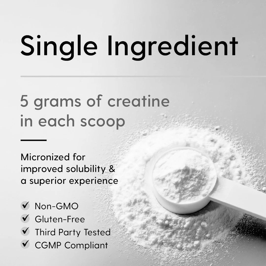 HEARTHY FOODS Creatine Monohydrate Micronized Powder 500G – 100 Servings, 5000mg