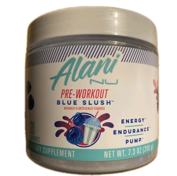 Alani NU PRE-WORKOUT-Blue Slush 7.3 oz 10/2026 NEW/SEALED!!
