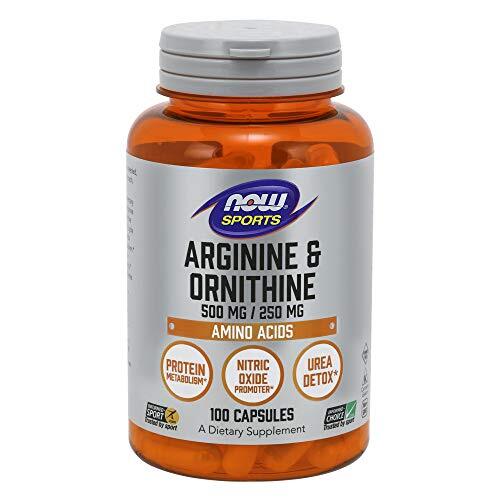 NOW FOODS Arginine & Ornithine 500 mg 250 mg 100 Veg Capsules
