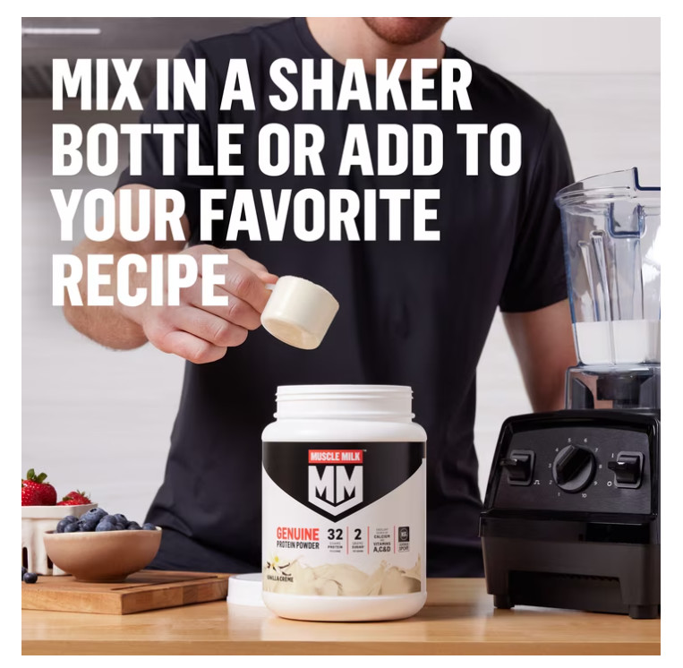 Muscle Milk Genuine Protein Powder, Chocolate, 1.93 Pound, 12 Servings