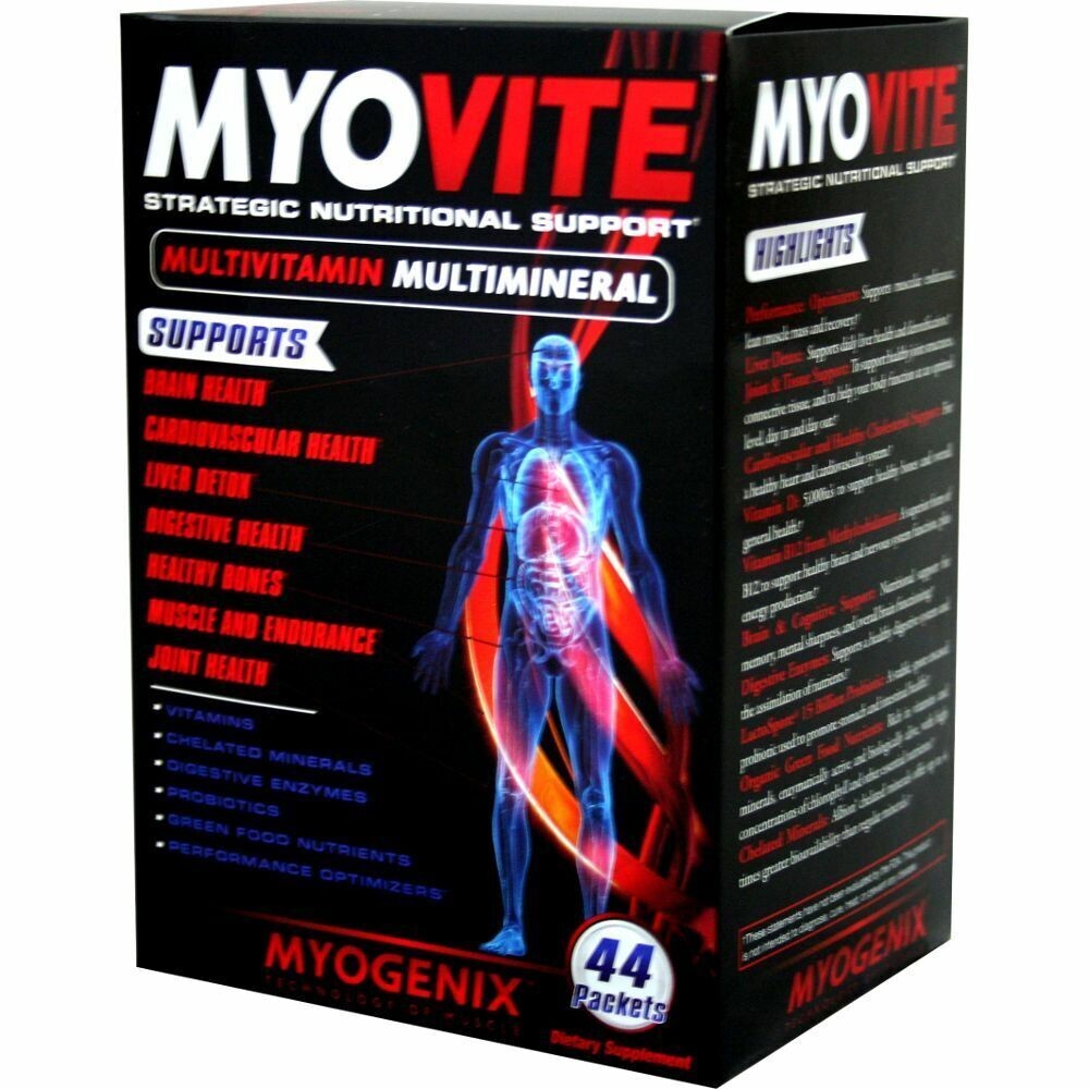 Myogenix MYOVITE Full-Spectrum Multi-Vitamin/Mineral Formula 44 Packs NEW/SEALED