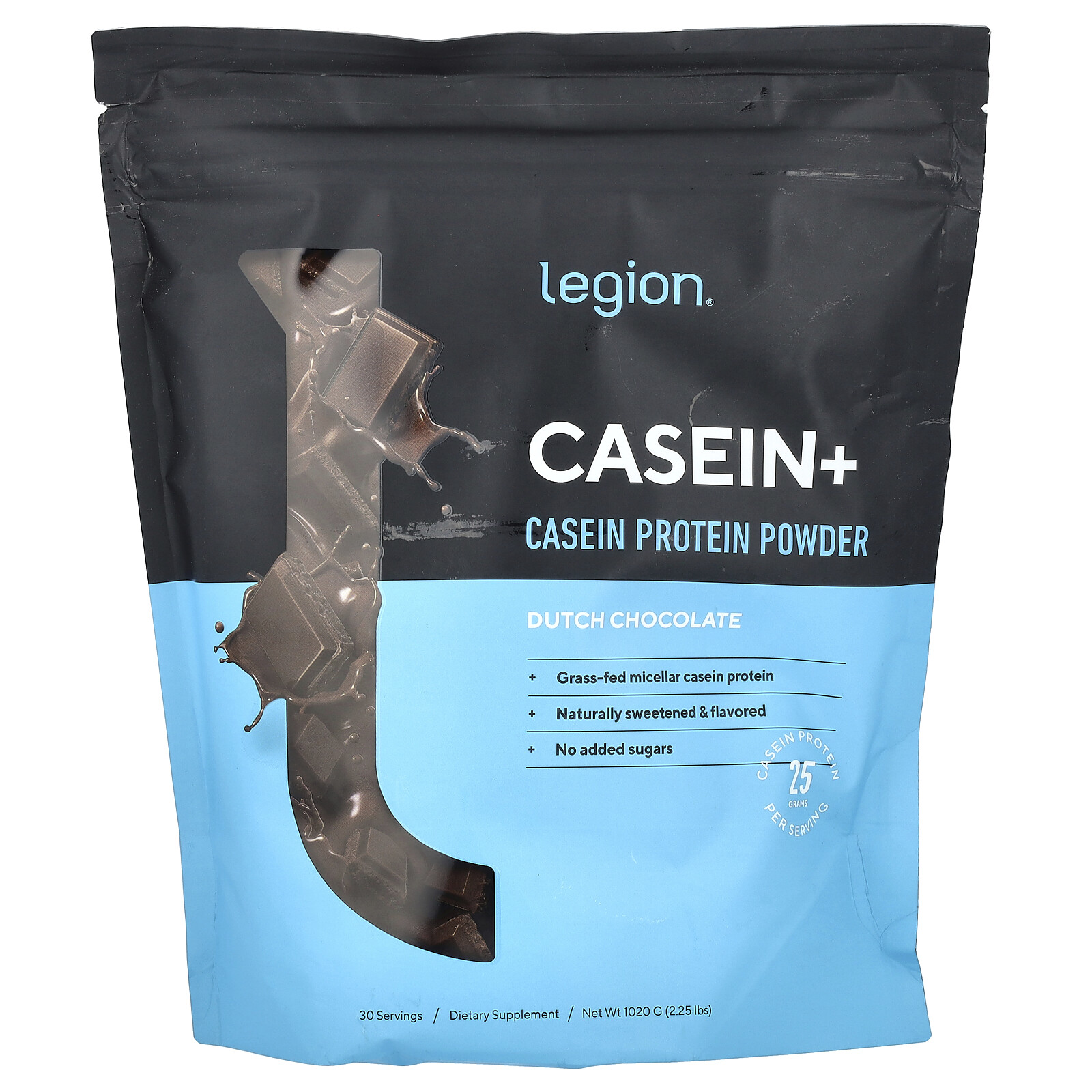 Casein+, Casein Protein Powder, Dutch Chocolate, 2.25 lbs (1,020 g)