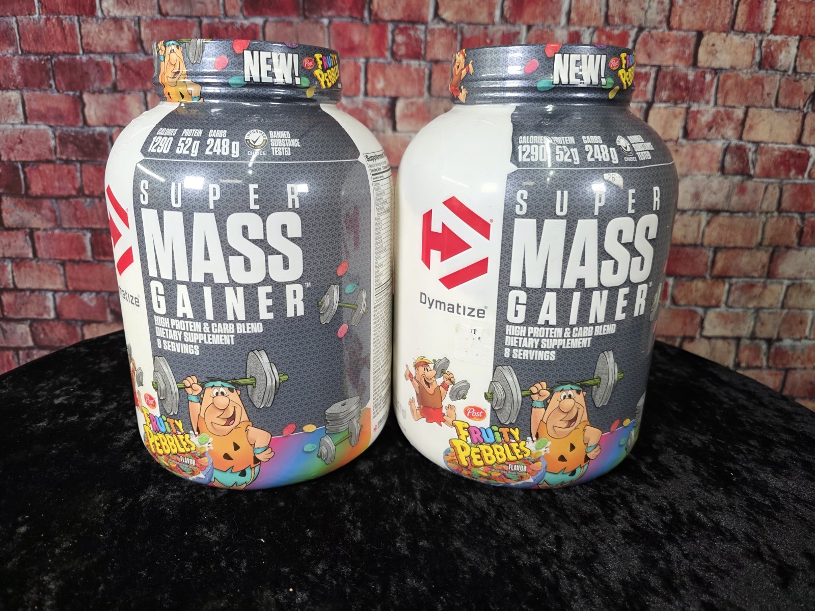 Lot of 2 Pk Dymatize, Super Mass Gainer, Fruity Pebbles, 6 Lbs Ea. 02/2026