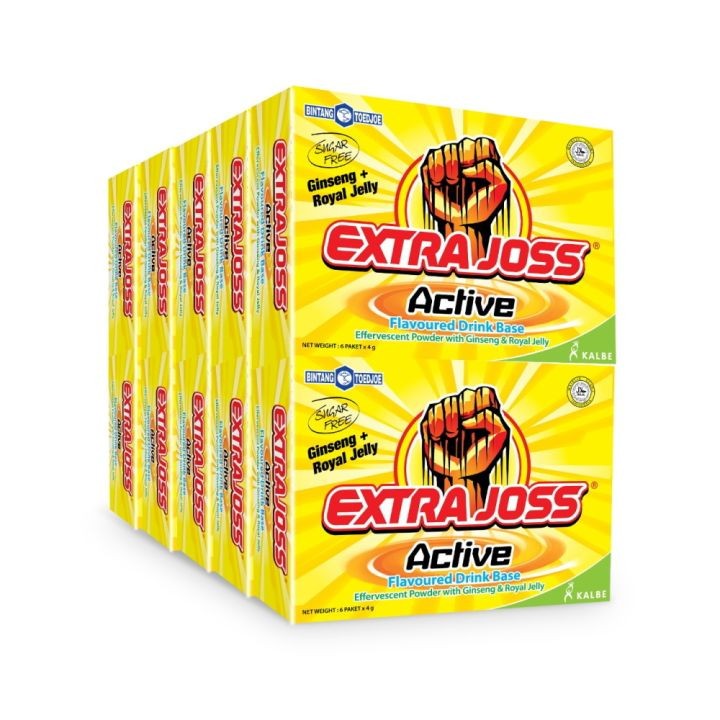 FREE SHIPPING X10 Boxes EXTRA JOSS Energy Drink 3 Flavours (60 SACHETS) HALAL
