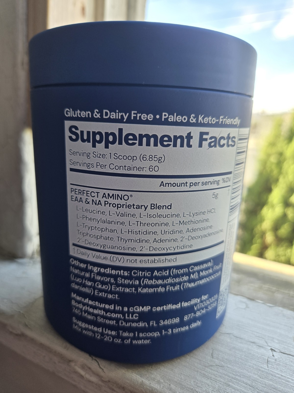 BodyHealth Perfect Amino Powder Lemon Lime 14.5 oz 60 Servings EAA BCAA Vegan
