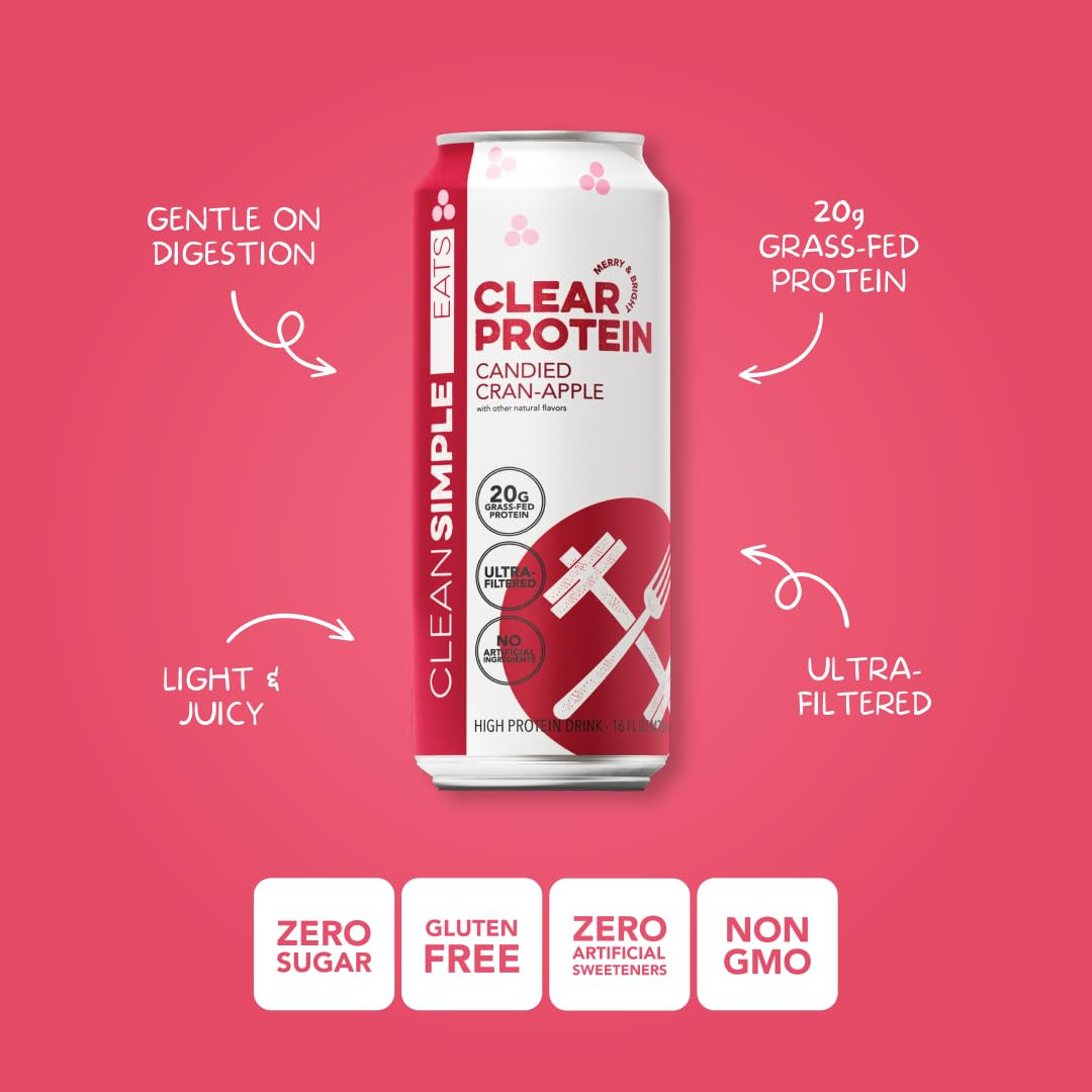 Clear Protein Water, 20G Grass Fed Whey Protein, Ultra Filtered, Light & Refresh