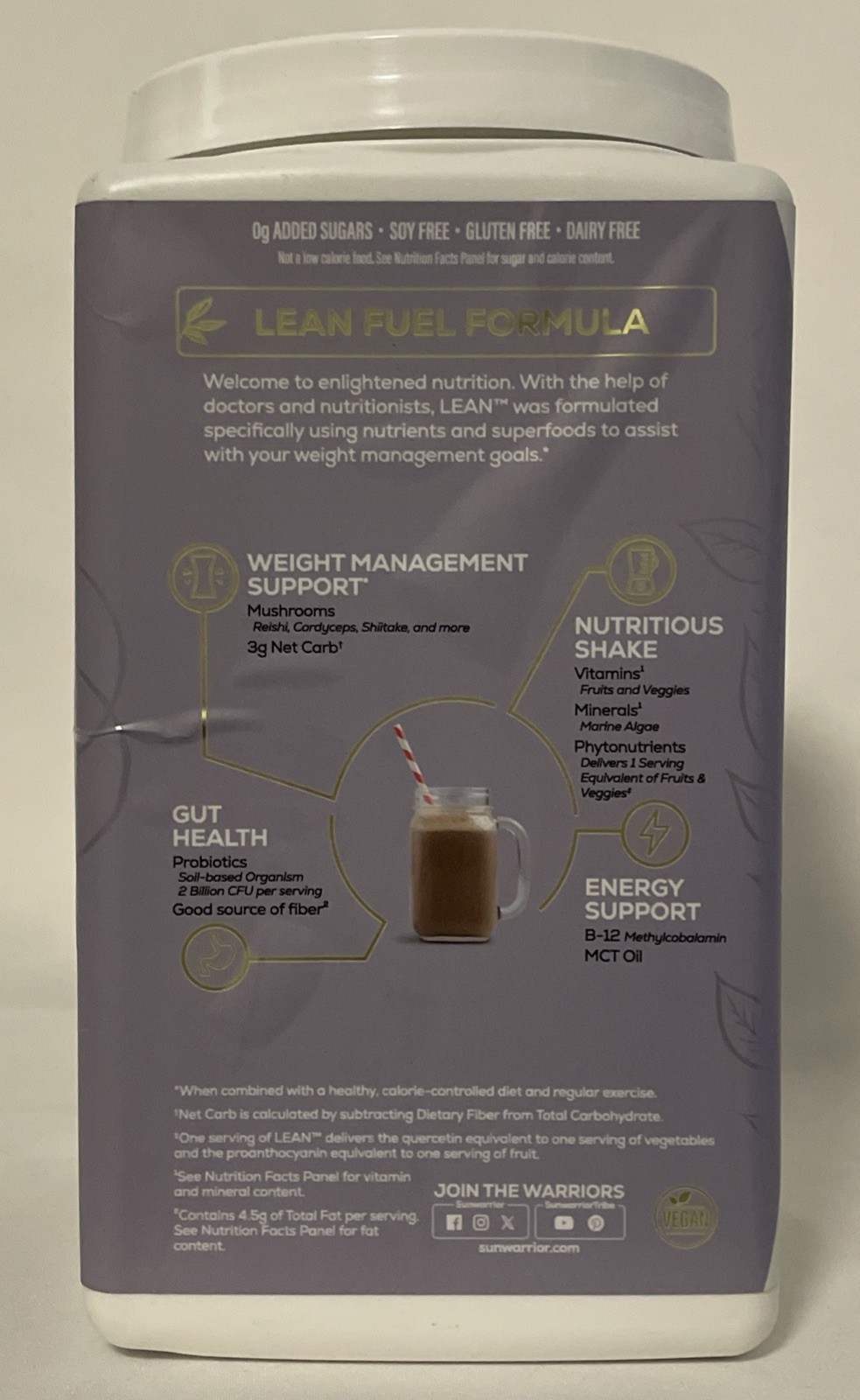 SUNWARRIOR SHAPE LEAN Superfood Shake Vanilla Plant Based Protein Nutrition NEW