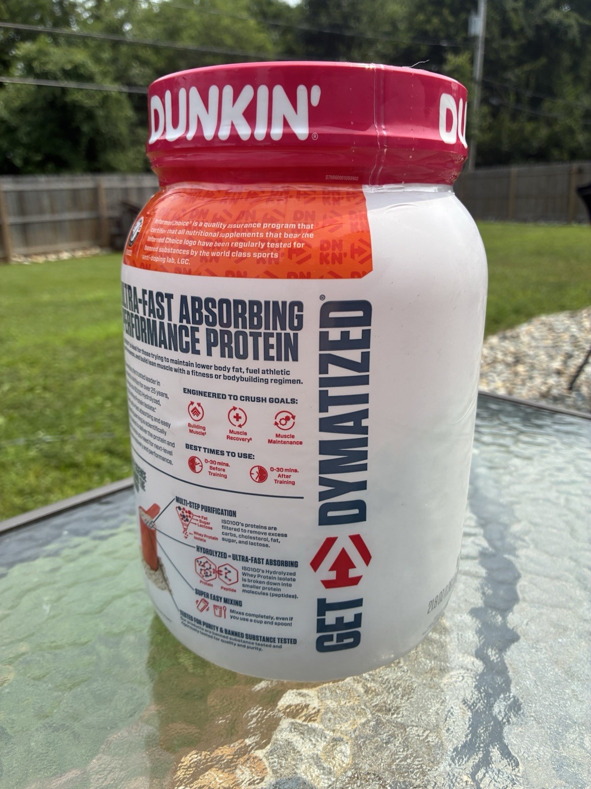 Dymatize ISO100 Hydrolyzed Whey Protein Isolate Dunkin’ Cappuccino 1.52lb