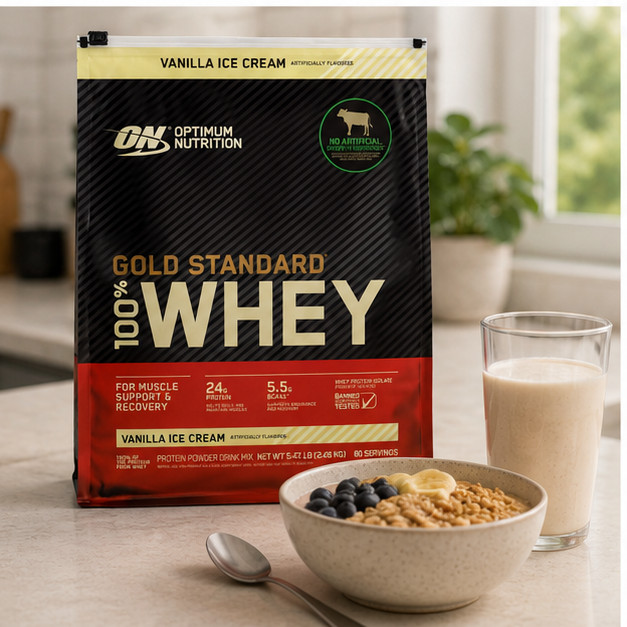 2-Pack Optimum Nutrition Gold Stnd 100% Whey Protein Powder Vanilla Ice Cream