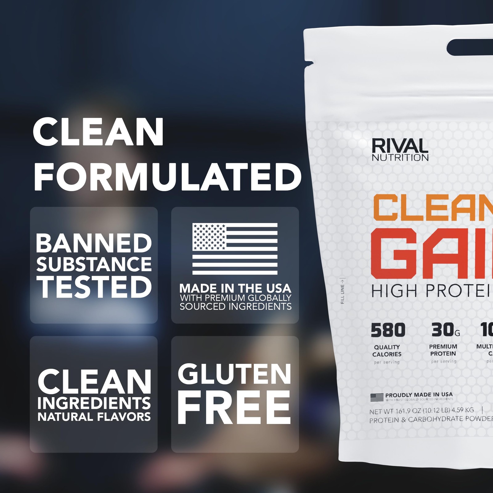 RIVAL NUTRITION Clean Gainer Cookies & Cream HighProtein Lean Gainer Powder I…