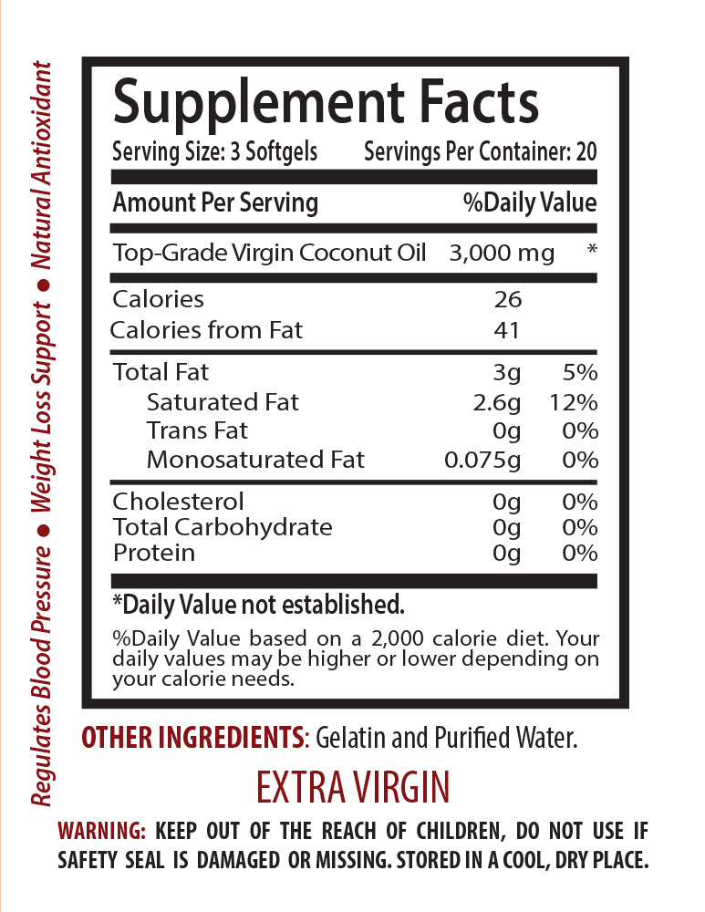 Immune support supplement – COCONUT OIL EXTRA VIRGIN 3B – supplement organic