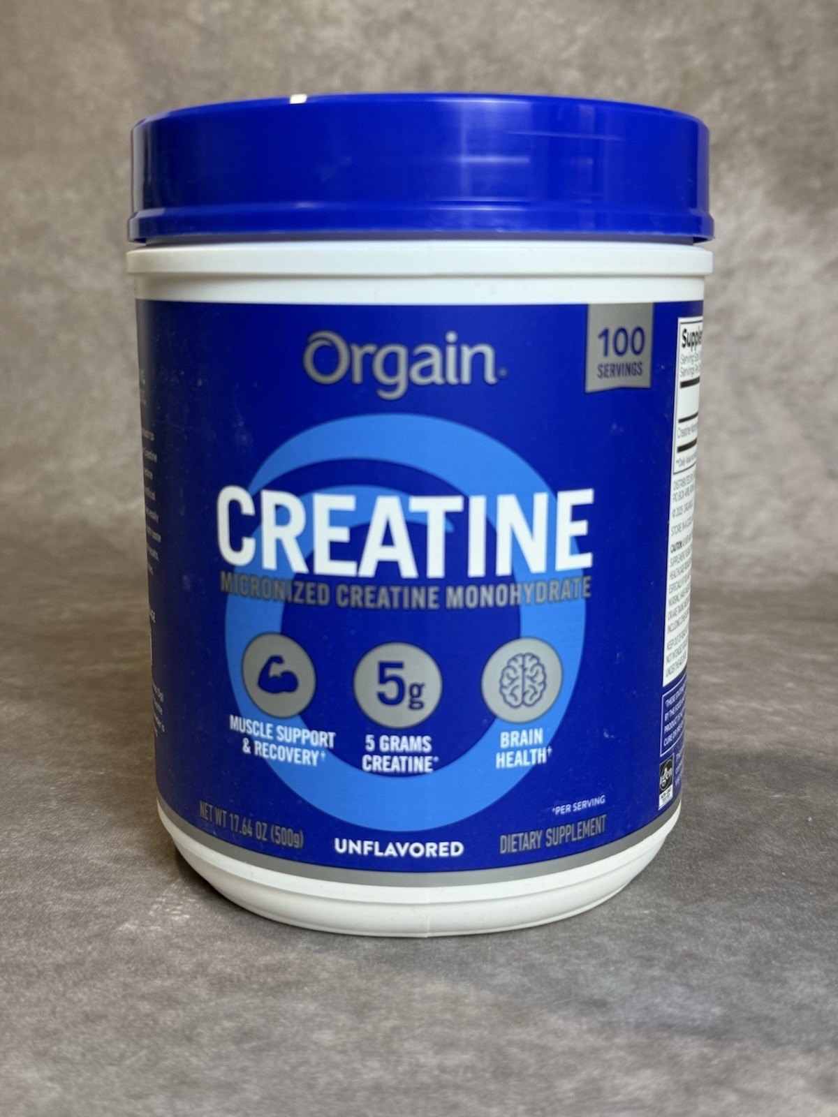 Orgain Creatine Monohydrate Powder Unflavored 100 Servings 17.64 oz