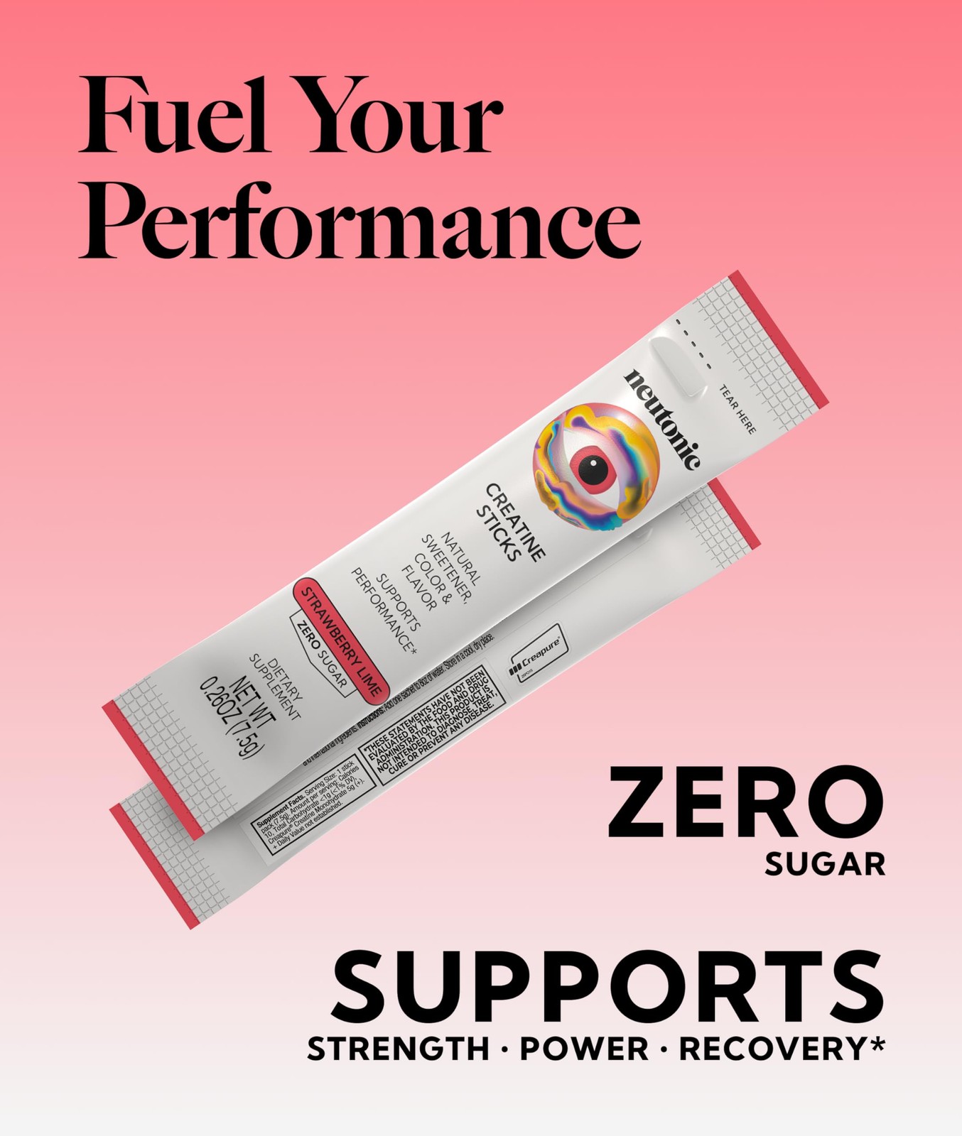 Creatine Monohydrate | Strawberry Lime Flavored | Premium Micronized Creatine…