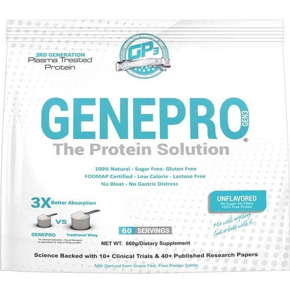 Premium GENEPRO GEN. 3 Unflavored Protein Powder – (3rd Generation, 60 Servings)
