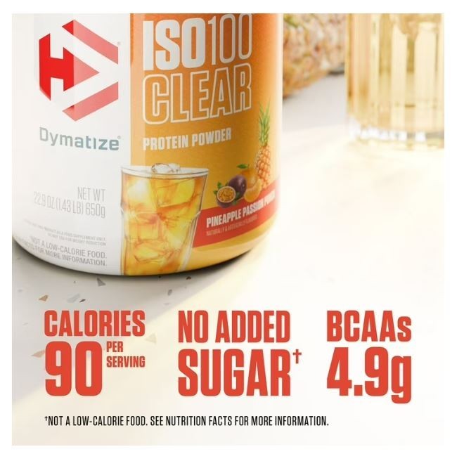 Dymatize ISO100 Clear 20g Protein Powder, Pineapple Passion Punch, 22.9 oz. USA