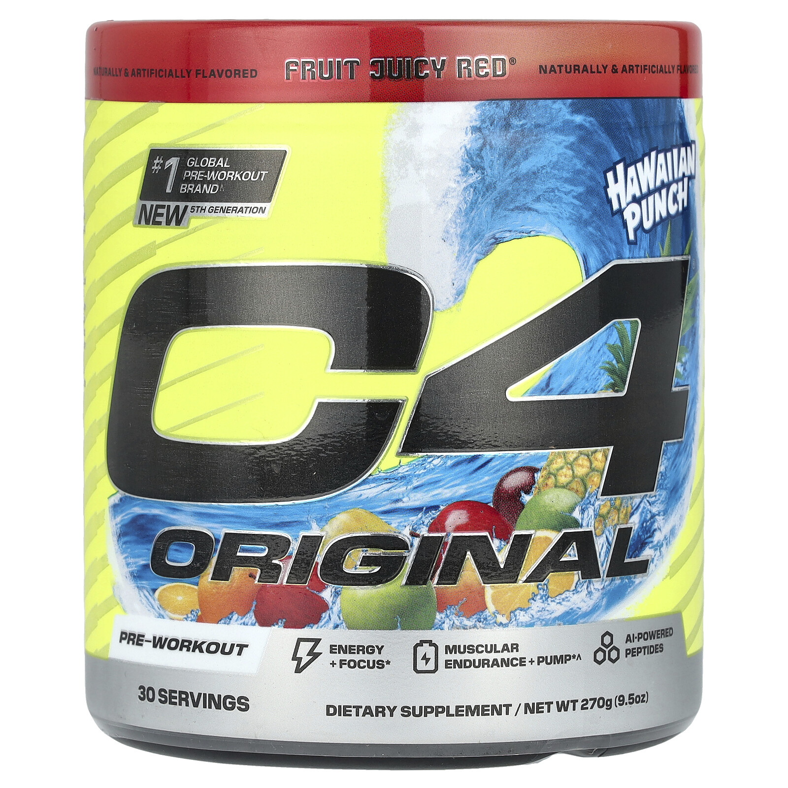 C4 Original, Pre-Workout, Hawaiian Punch®, Fruit Juicy Red®, 9.5 oz (270 g)