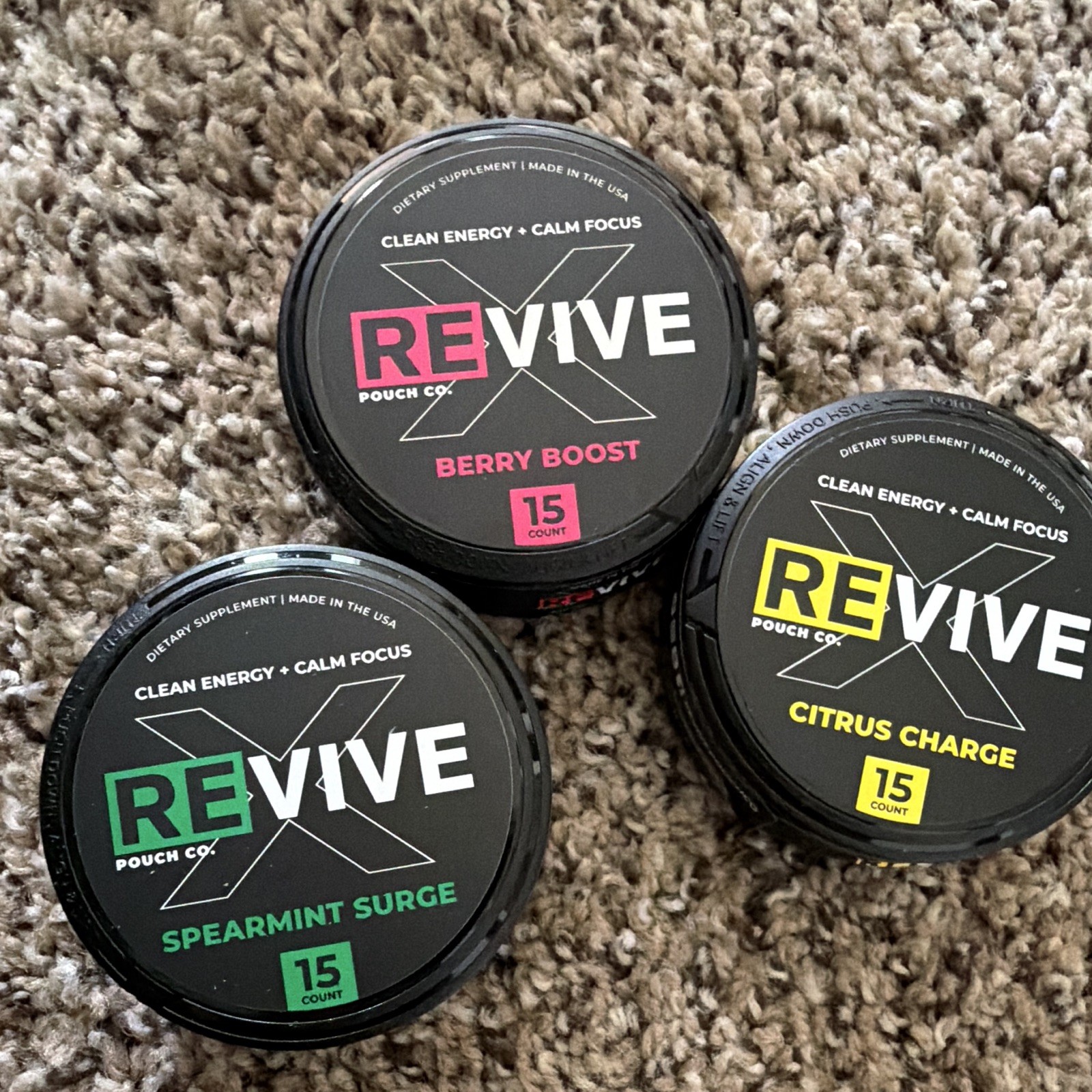 REVIVE X Pouch Co. Caffeine Energy Pouches Assorted Variety 15ct 60mg