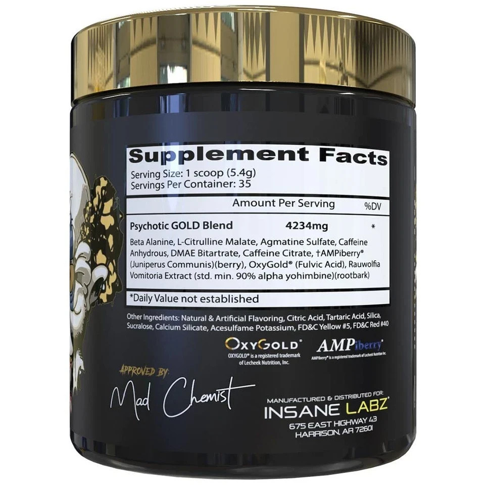 GOLD Pre Workout Supplement 35 Servings Energy Focus Pump with Citrulline FP