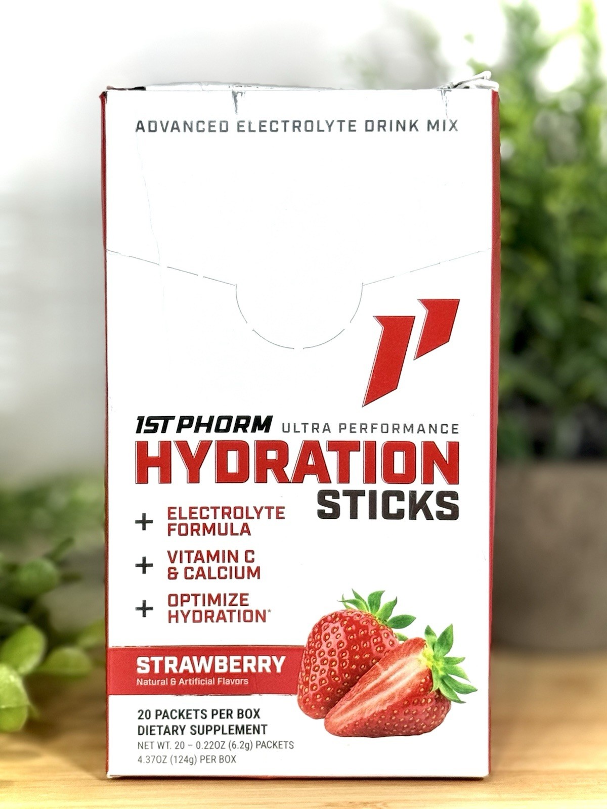 1st Phorm Hydration Sticks Strawberry Electrolyte Drink Mix 20 Pack Box New