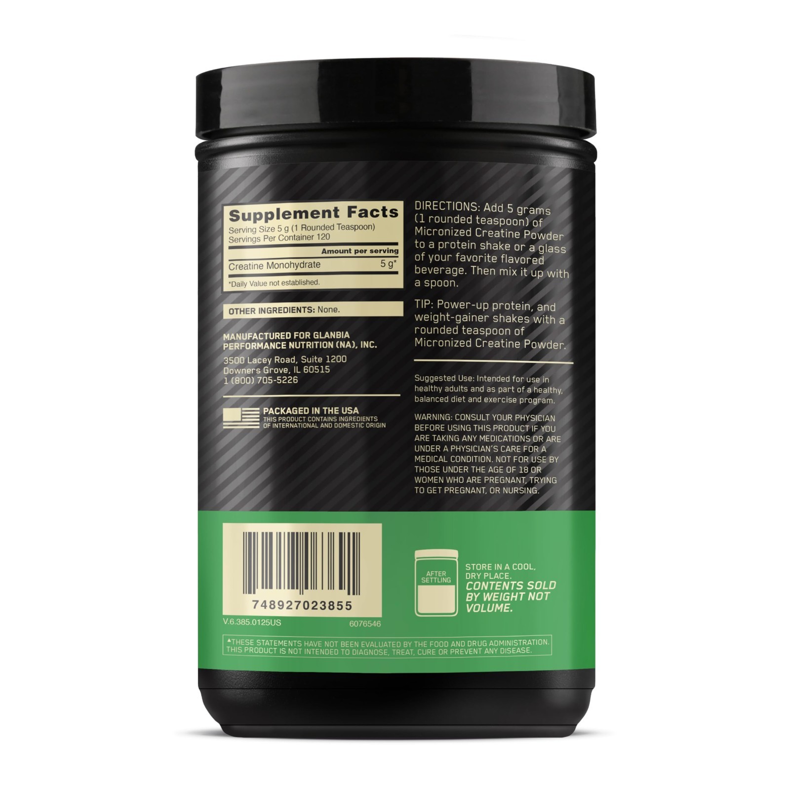 Micronized Creatine Monohydrate Powder – Unflavored, 120 Servings, 600g (2 Pack)