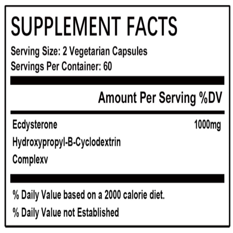 Ecdysterone 1000mg Supplement for Maximum Muscle Growth and Recovery 30/60/120pc