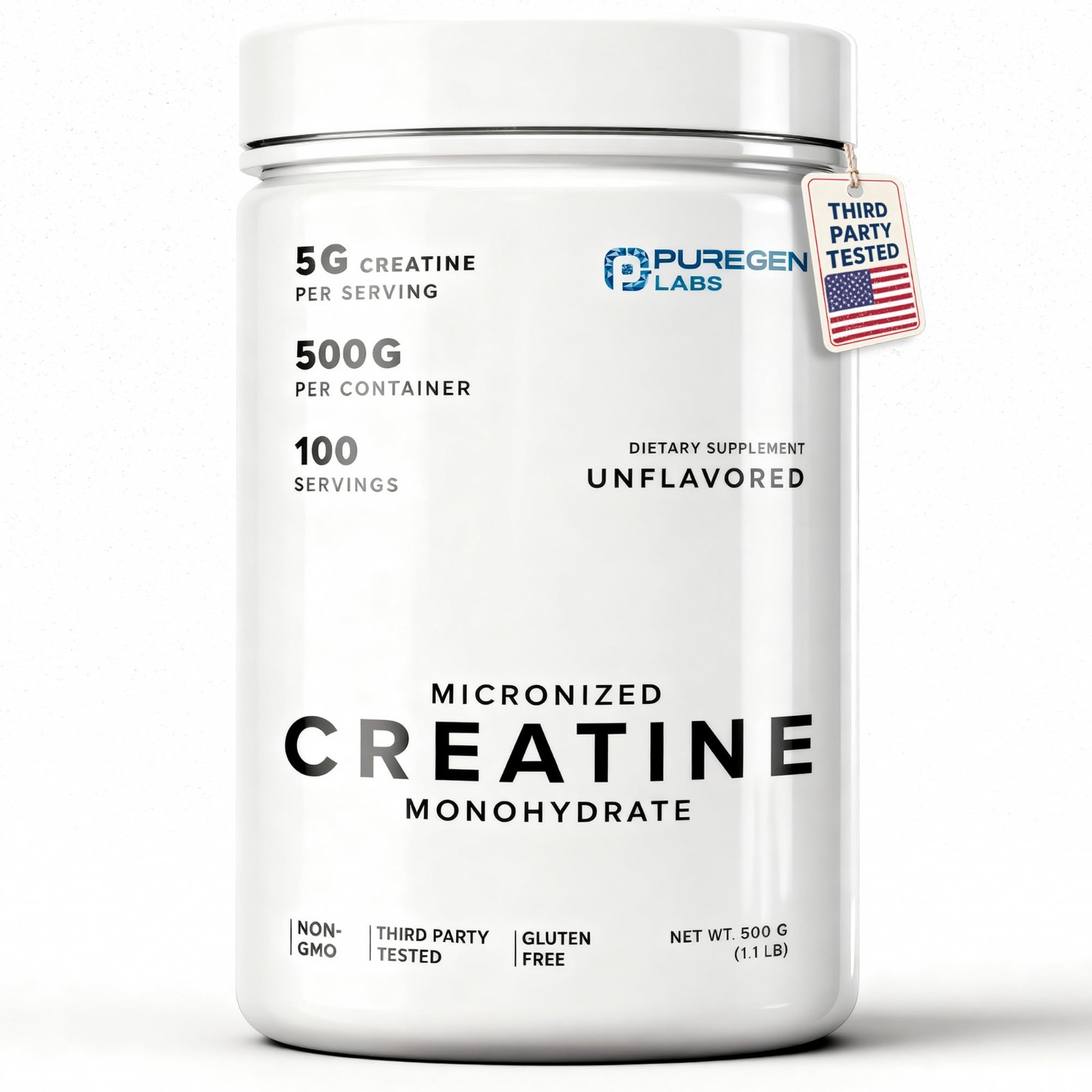Micronized Creatine Monohydrate Powder 500g – Pure, Unflavored, No Additives, 10