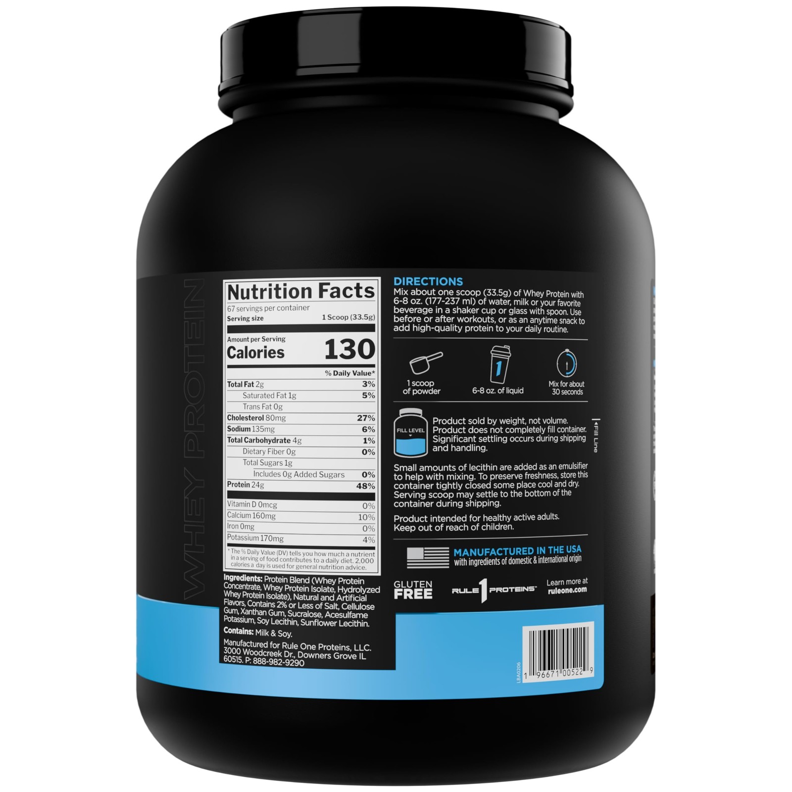 Rule 1 Whey Protein – 24g FastActing Protein from AllWhey Sources with Natura…