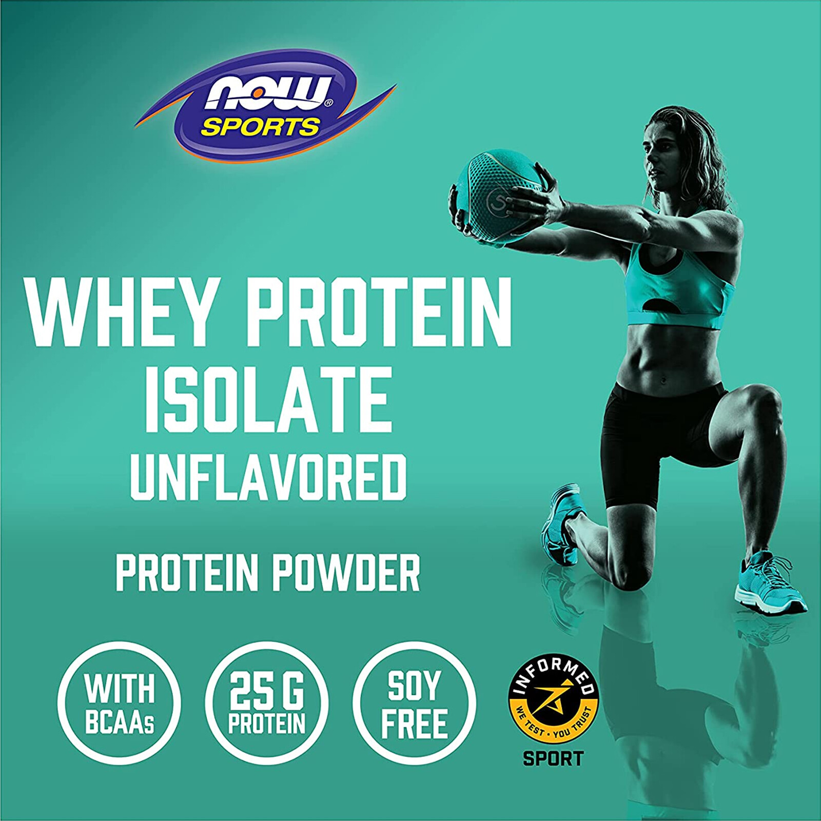NOW FOODS Whey Protein Isolate Unflavored Powder 1.2 lb.